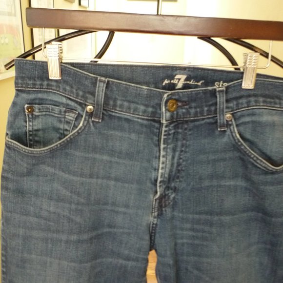 7FOR ALL MANKIND STANDARD MEN JEANS STRETCH STRAIGHT SZ 34 X32 NW - Picture 2 of 6